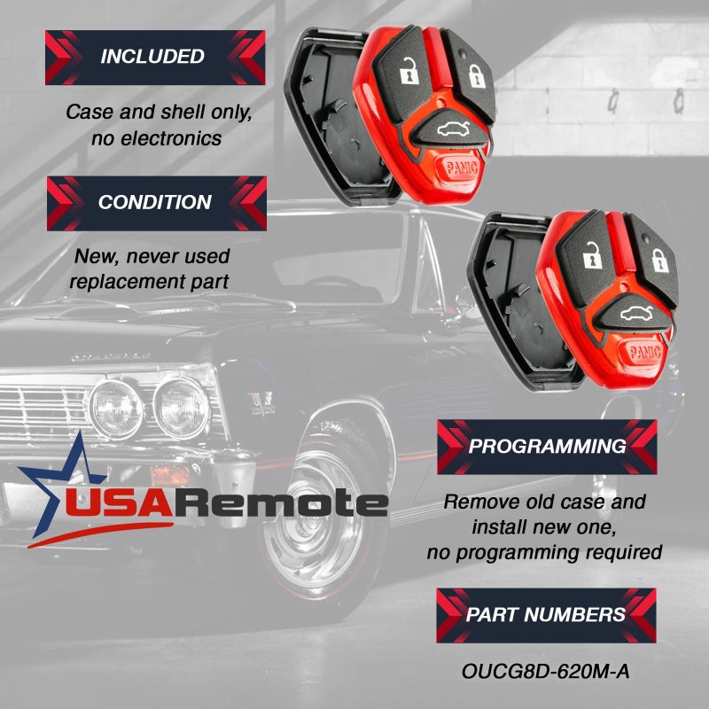 USARemote 2 Key Fob Keyless Entry Remote Shell Case & Pad fits Mitsubishi Outlander Lancer Mirage i-MEIV - Image 4